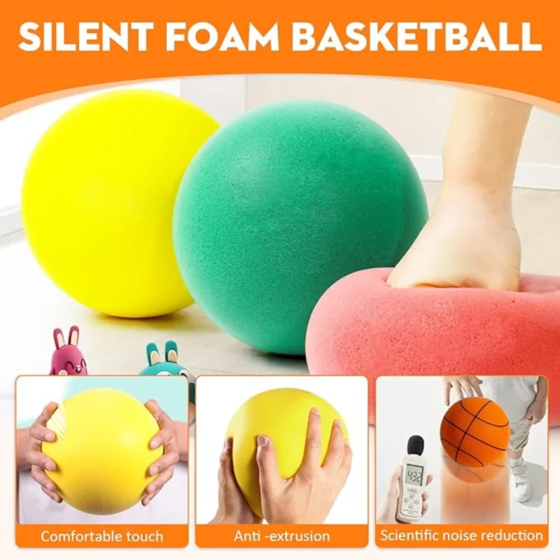 Silent Basketball,2025 Upgrade Dribble Dream Silent Basketball The Handleshh Silent Basketball Dribbling Indoor, Foam Basketball - Image 4